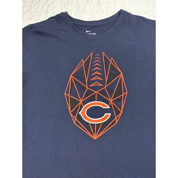 Nike Navy Blue NFL Chicago Bears Dry-fit Athletic Cut Tshirt size large - Picture 2 of 8
